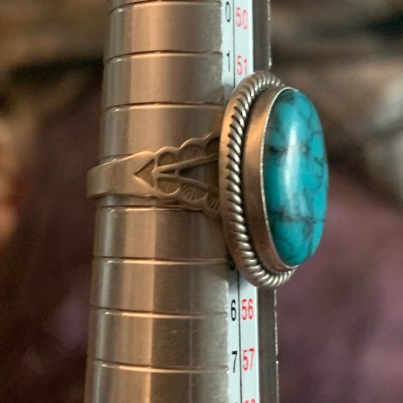 Genuine Spiderweb Turquoise Ring - Picture 3 of 9